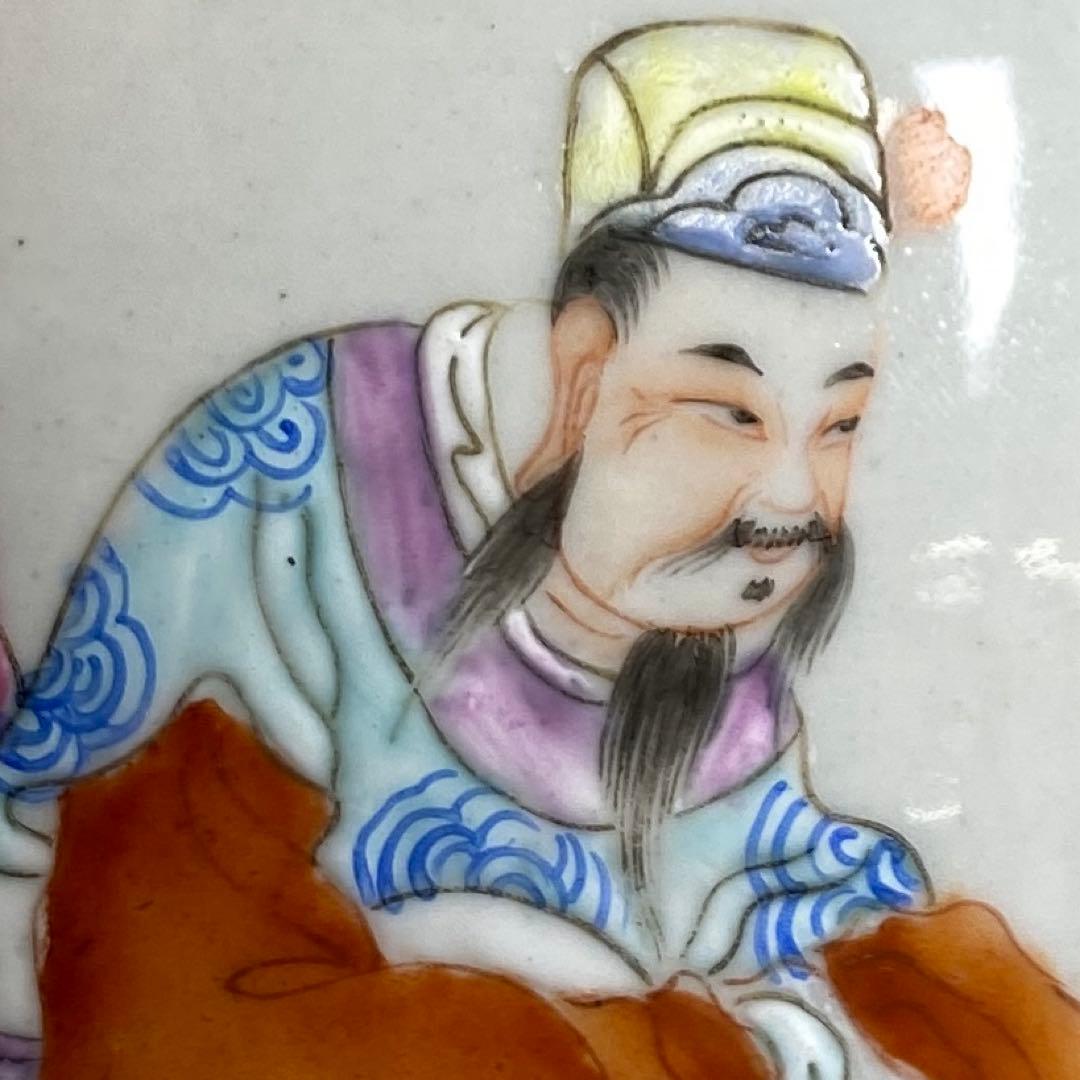 中国清朝時代　粉彩人物画　花入　高さ　25㎝　トサチ　東な8-0121☆2F