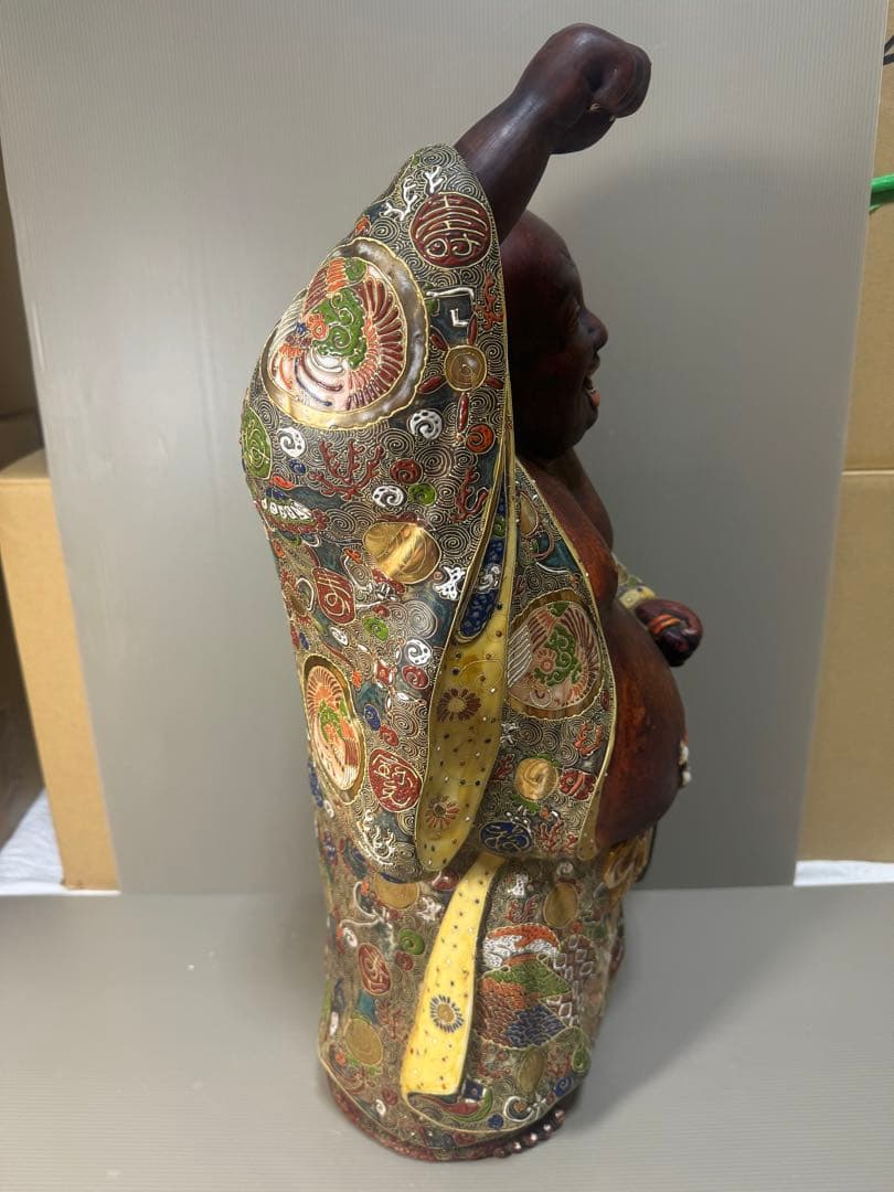 2306 九谷焼　布袋　縁起物 七福神 置物 特大　高60cm  神仏物 時代物