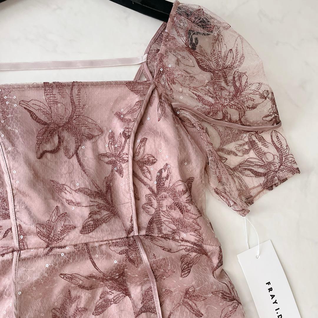 タグ付未使用✨ フレイアイディー カーブパネルエンブロイダリードレス S