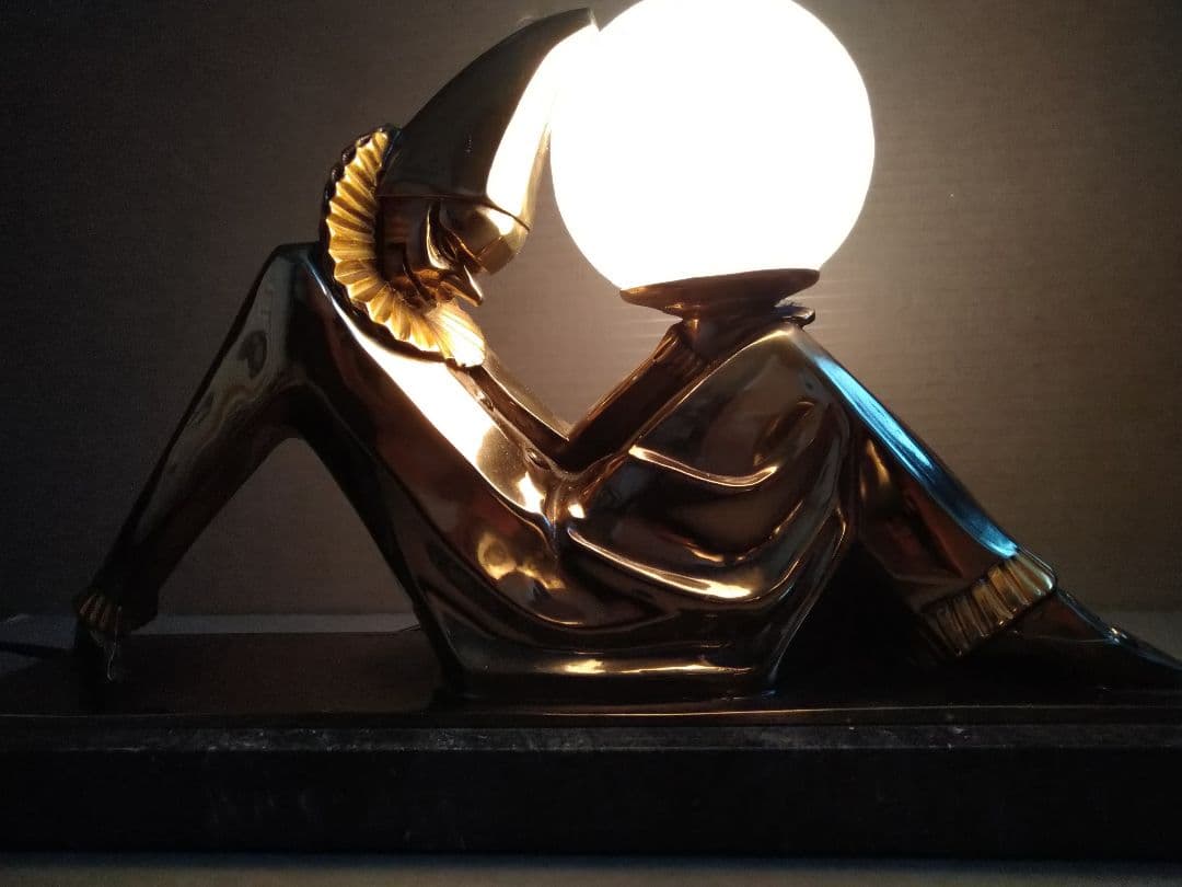 ア−ルデコのピエロランプ 　アンティーク・レプリカ