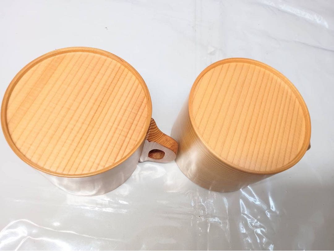 大館工芸社 曲げわっぱ　カップ＆ソーサー　2客　ペア　天然木　伝統工芸品