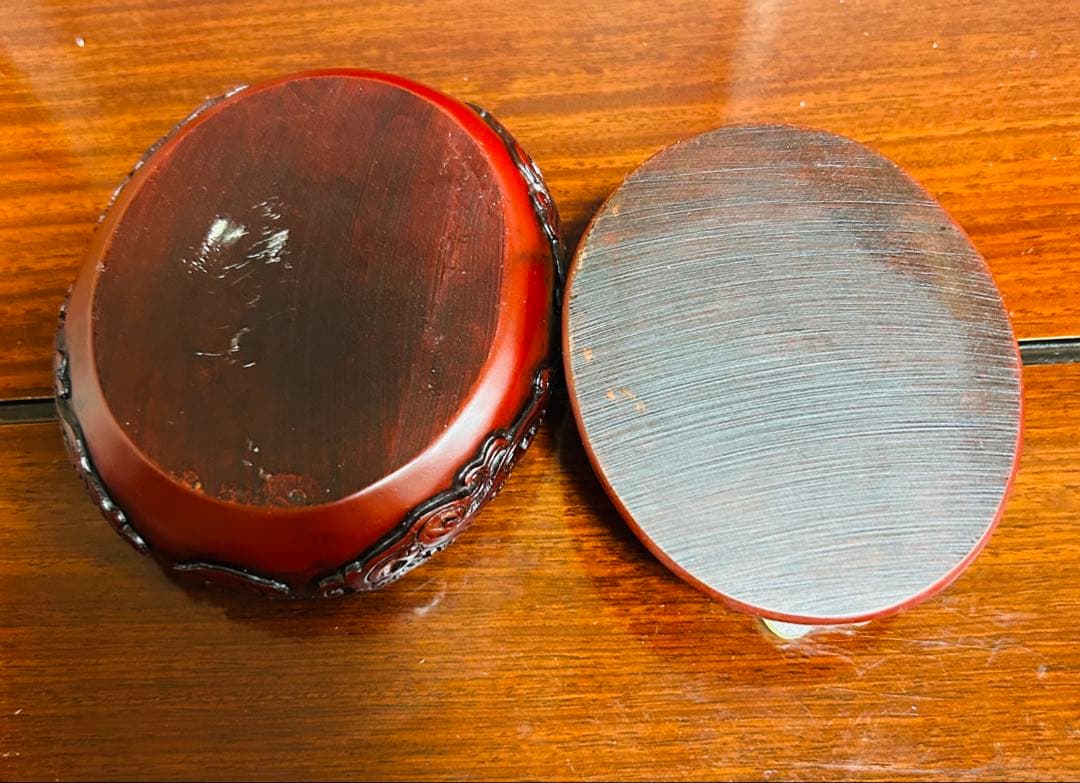 清時代　骨董品 朱肉　玉如意