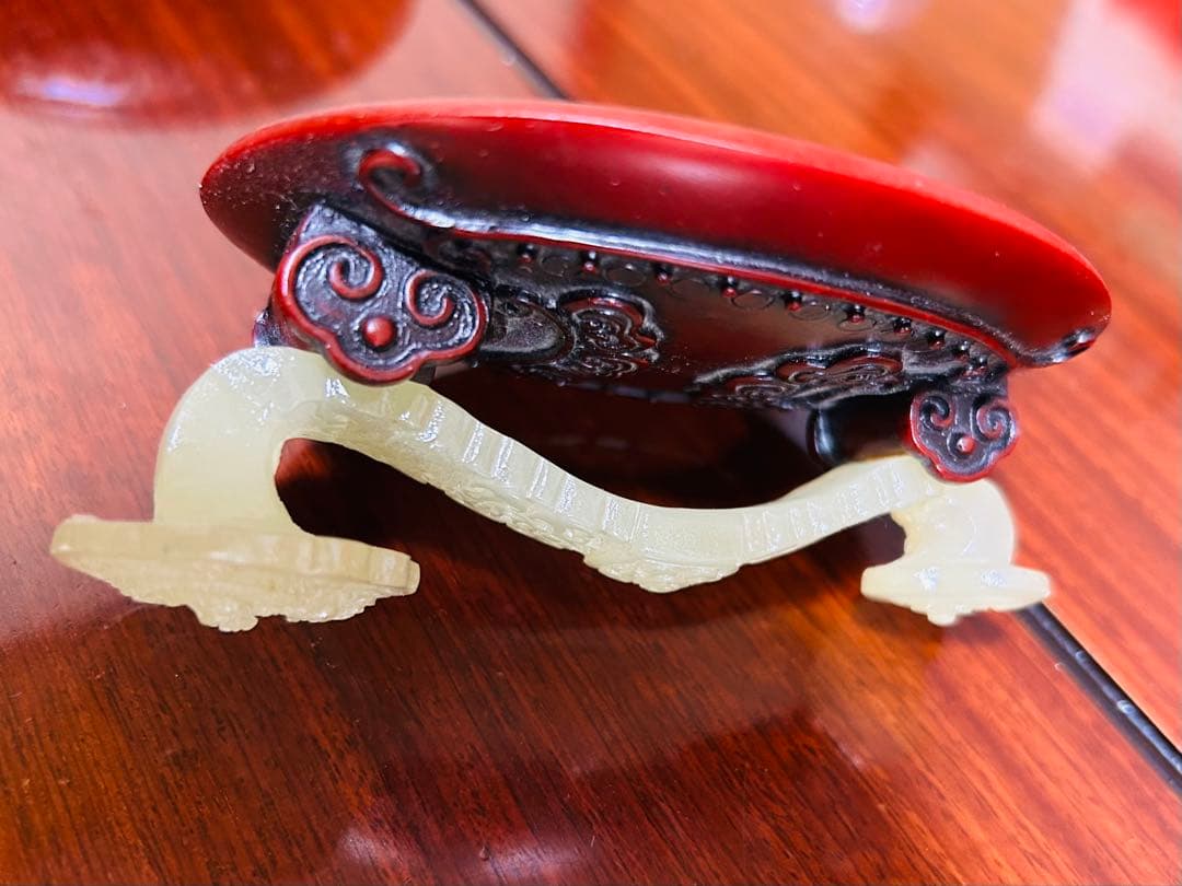 清時代　骨董品 朱肉　玉如意