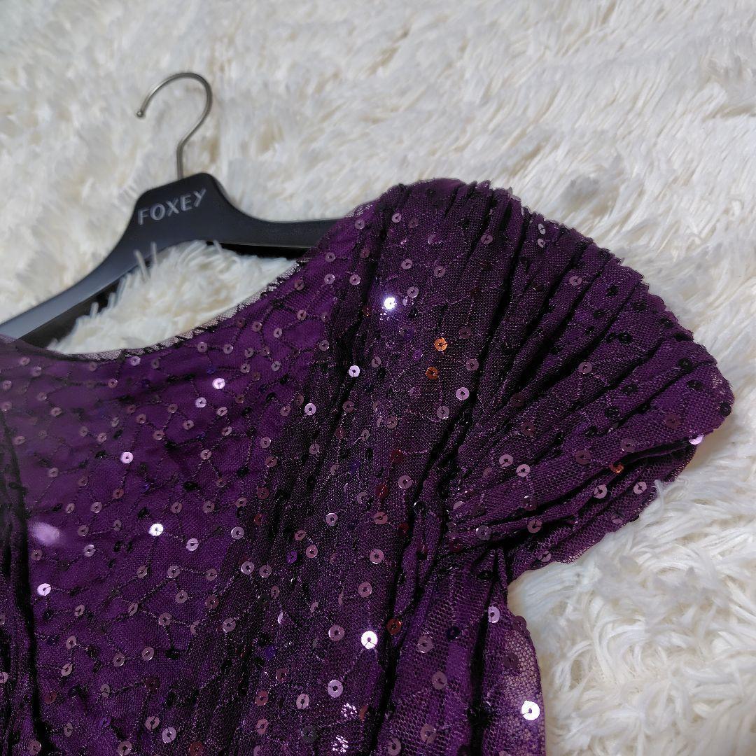 【未使用品♡美シルエット】タダシショージ　スパンコールカクテルドレス　S