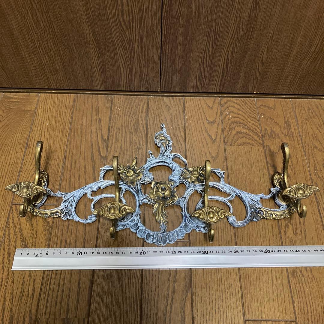 イタリア製　バロックスタイル 真鍮製コートハンガー 4フック