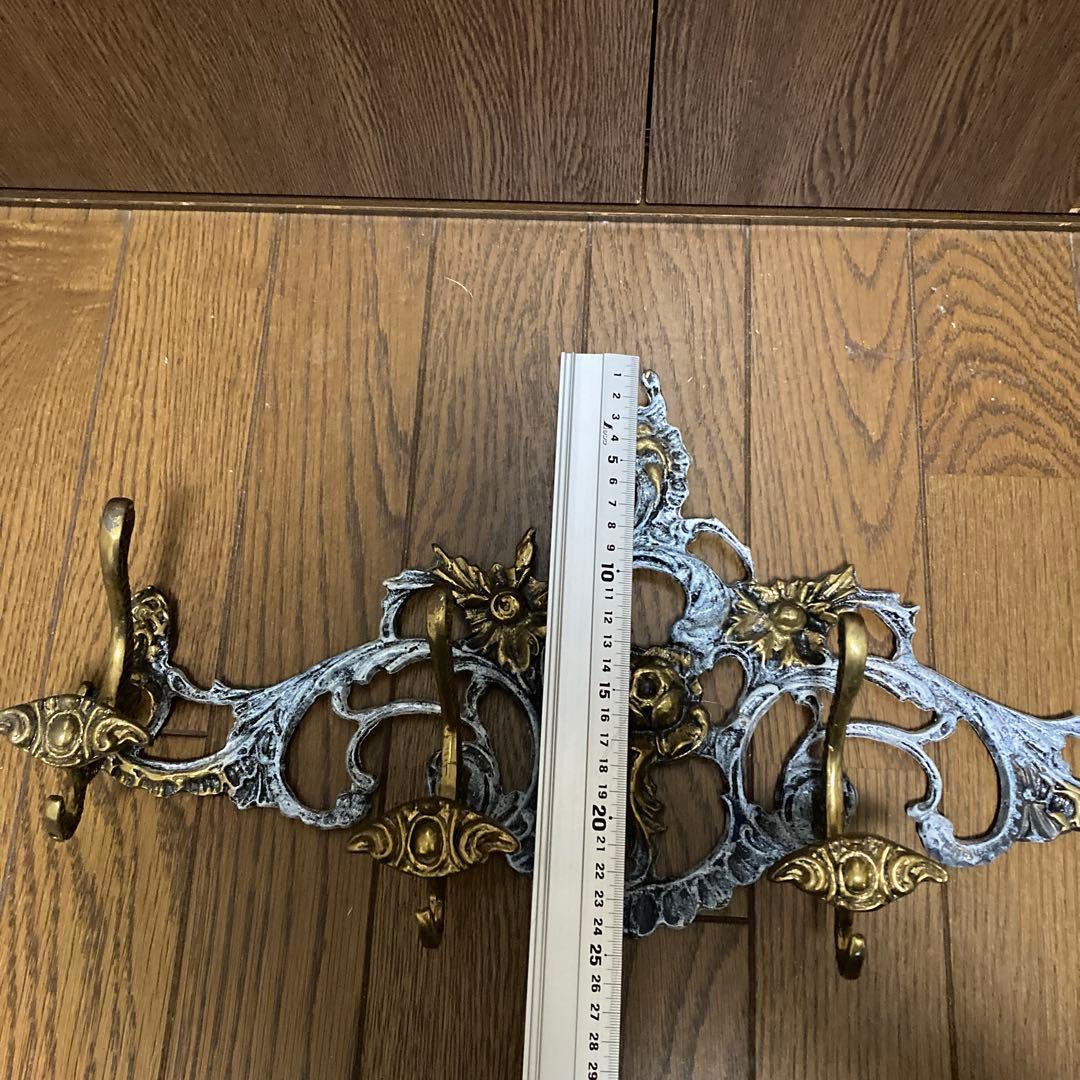 イタリア製　バロックスタイル 真鍮製コートハンガー 4フック