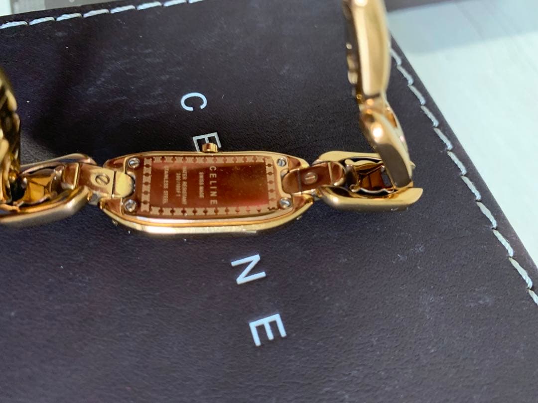 CELINE ピンクゴールドチェーンブレスレット時計