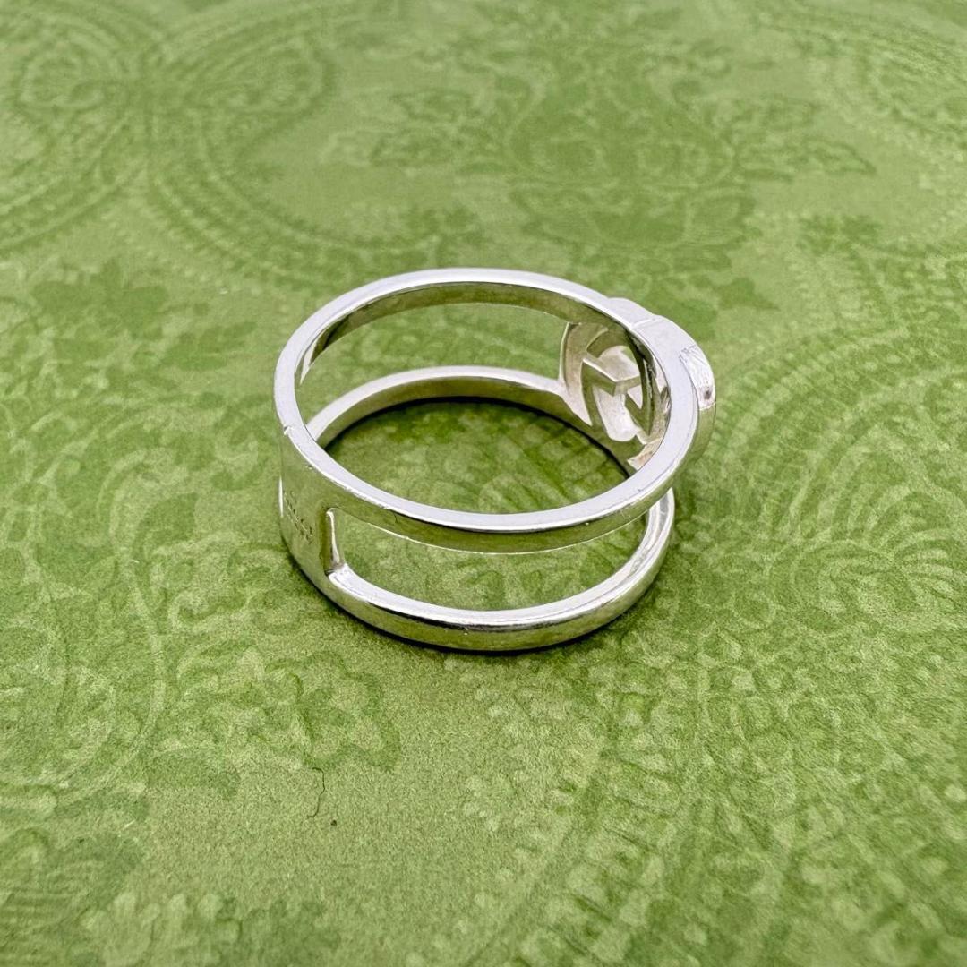 GUCCI シルバーリング インターロッキング オープン 925 20号 19号