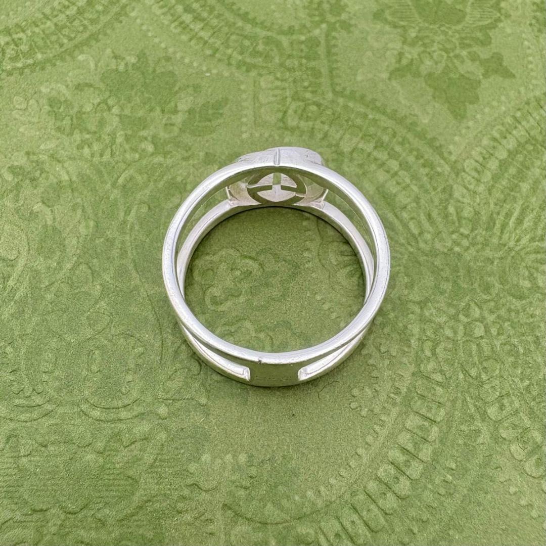 GUCCI シルバーリング インターロッキング オープン 925 20号 19号