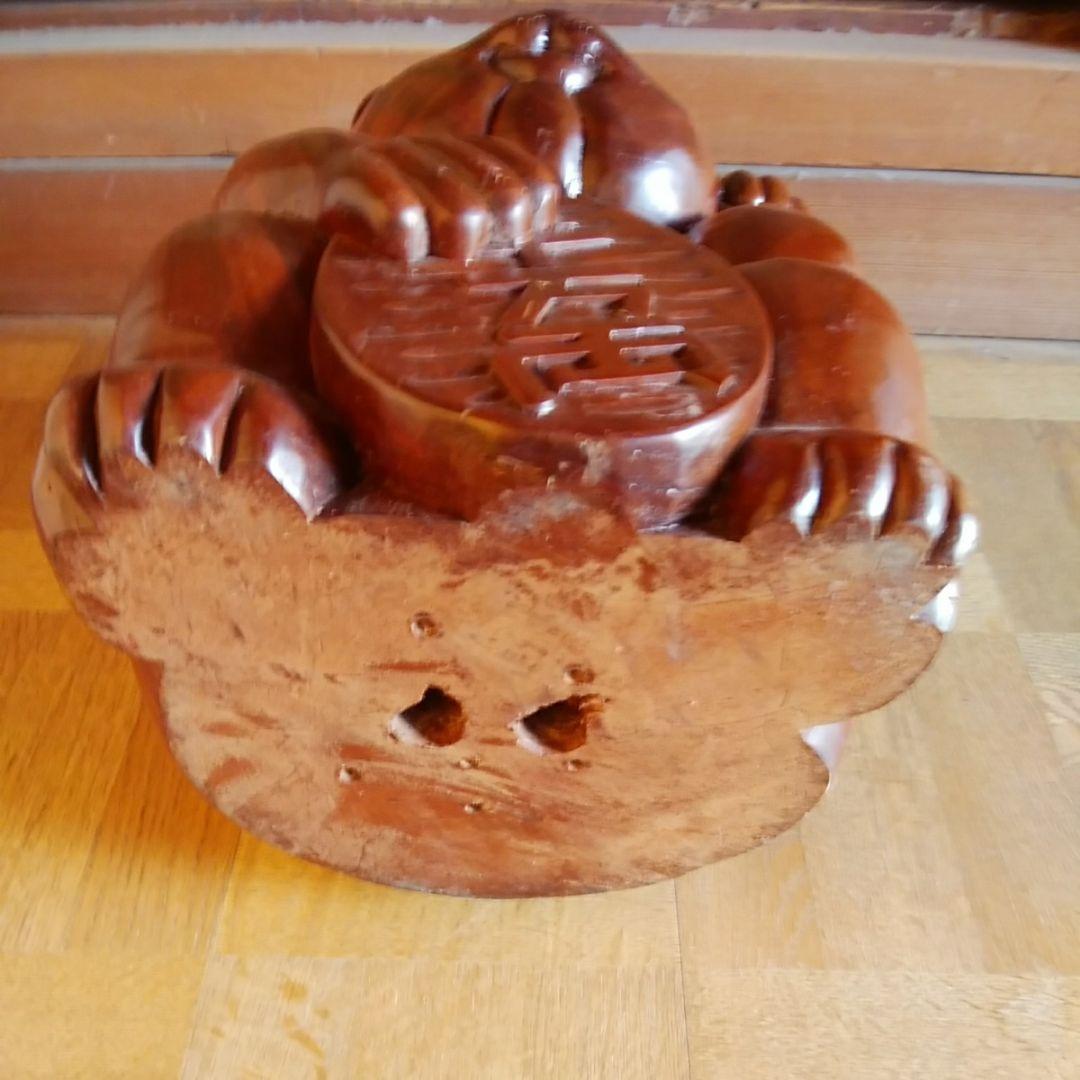 値下げ　木彫り　招き猫　約30センチ