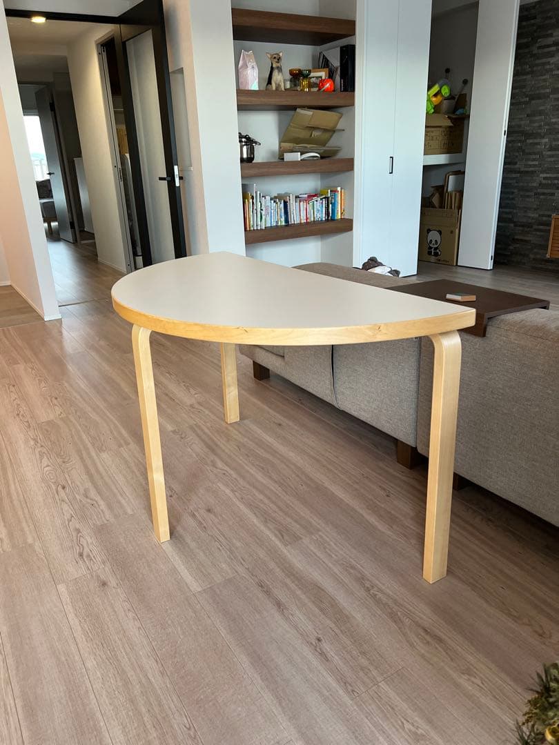 アルテック 95 テーブル 半円形 120cm ホワイトラミネート