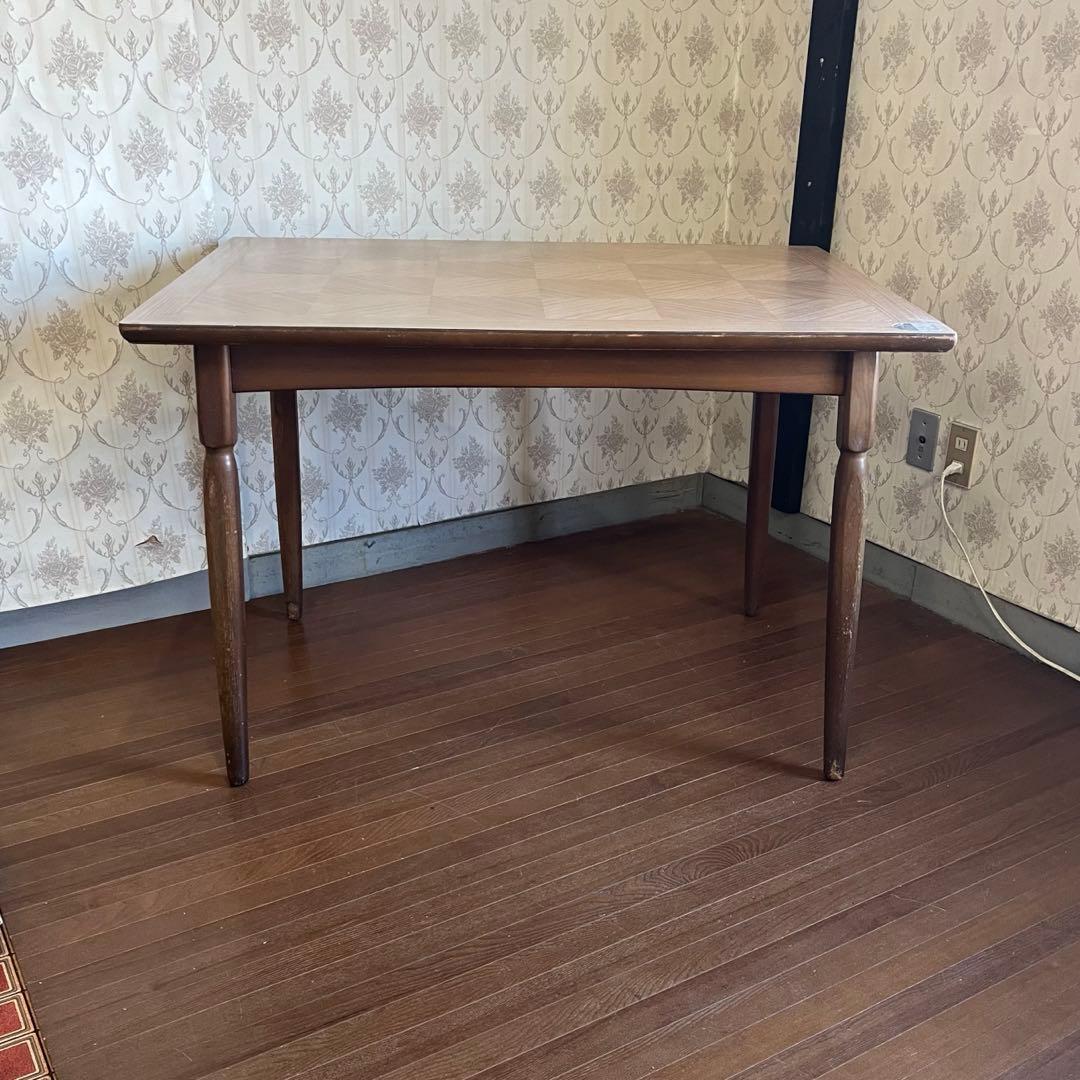 【アンティーク】昭和レトロ トーア 木製 ダイニングテーブル 食卓 古家具