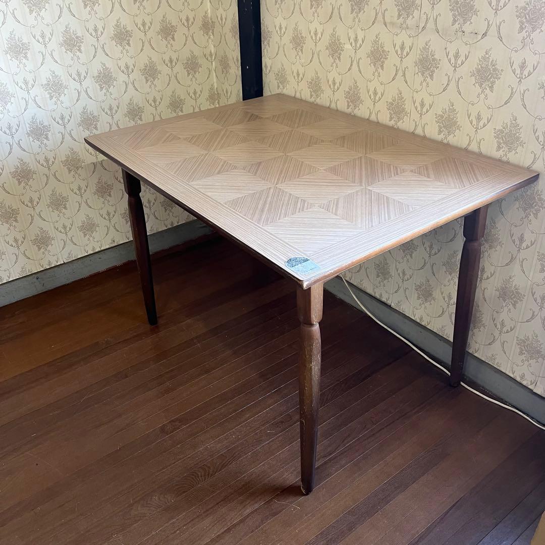 【アンティーク】昭和レトロ トーア 木製 ダイニングテーブル 食卓 古家具