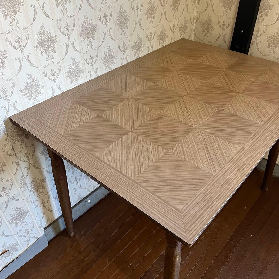 【アンティーク】昭和レトロ トーア 木製 ダイニングテーブル 食卓 古家具