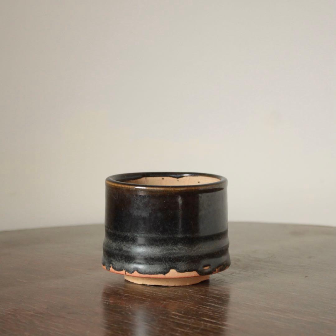 壺屋 褐釉 火入 筒茶碗 古美術 古道具 アンティーク 壺屋焼