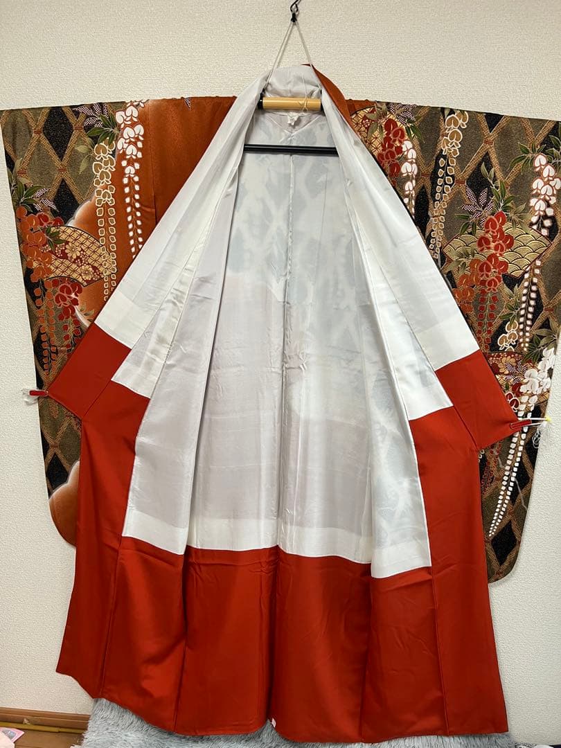 振袖　成人式　藤文様　美品　長襦袢セット