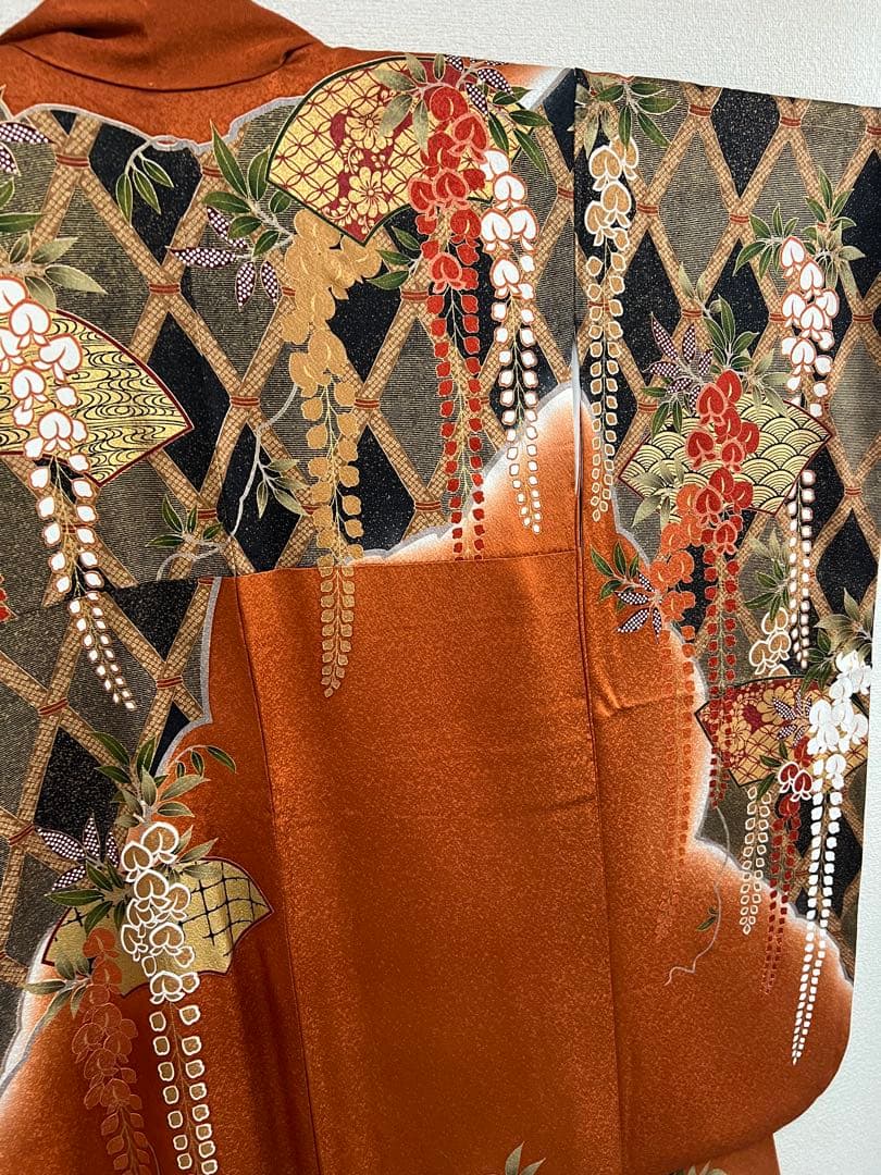 振袖　成人式　藤文様　美品　長襦袢セット