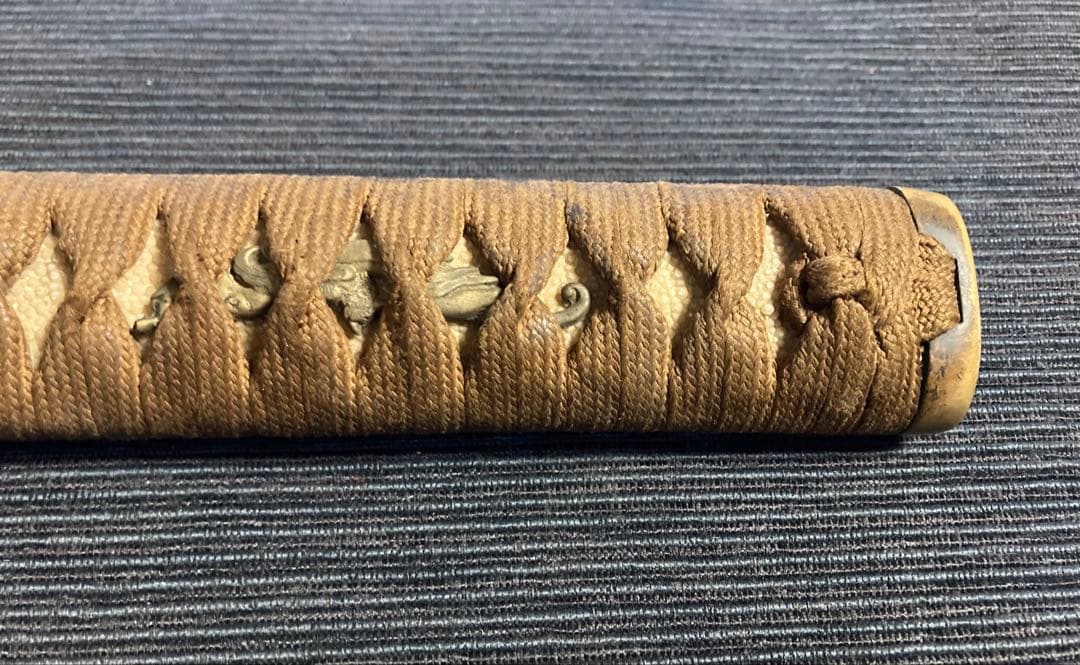 刀装具　大刀柄前　天龍の図目貫　透かし鍔　二重ハバキ　幕末拵え