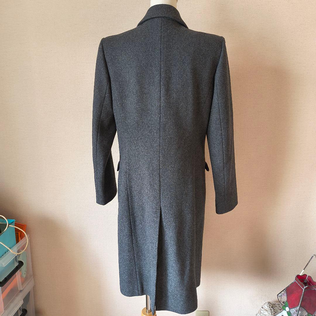 ジャンポールゴルチエ グレー チェスターコート 40 マチ針 フェイクパール