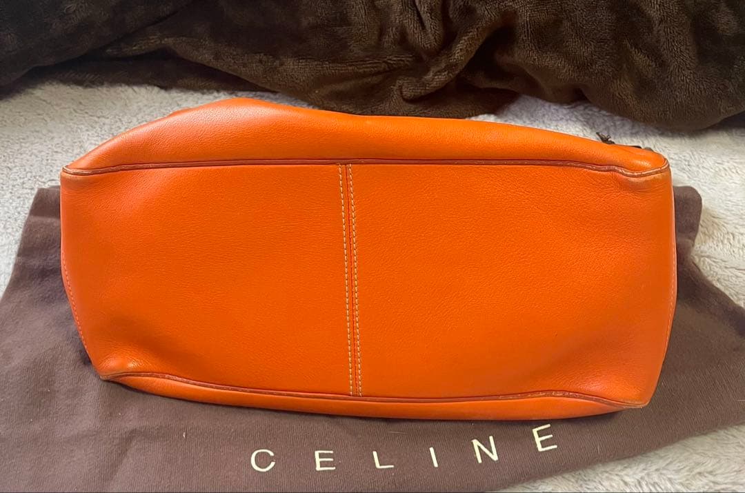 CELINE セリーヌ ブギーバック ハンドバッグ オレンジ 本革