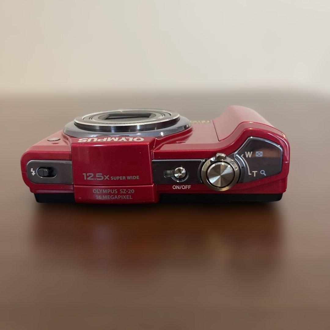4989 OLYMPUS SZ-20 レッド デジカメ