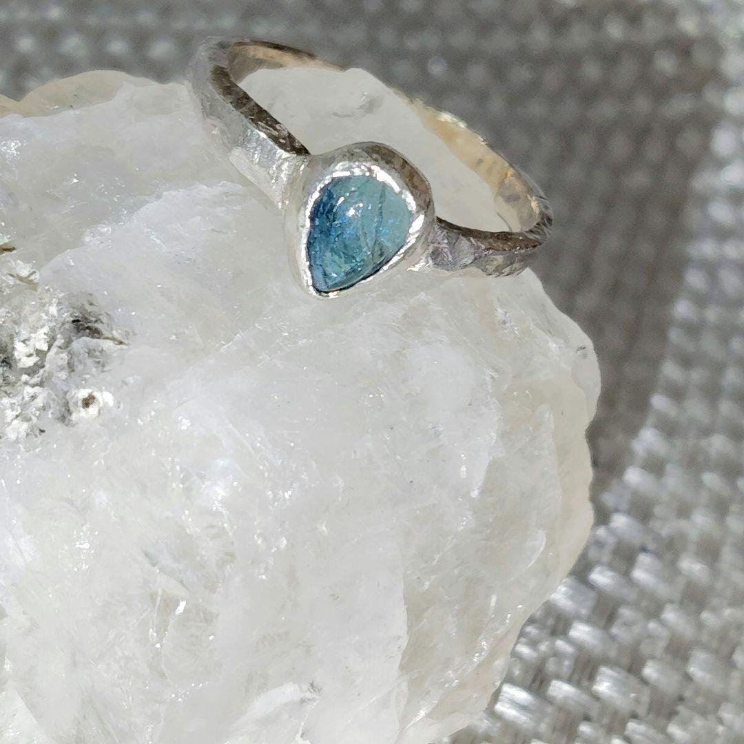 宝石質✨虹入り⭐︎ブルートルマリン✨シルバーリング トルマリン