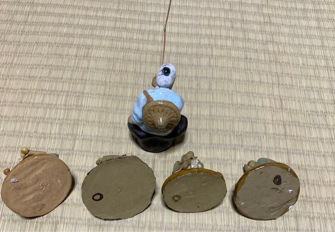 老人　飾り　焼物　外国　釣り　お酒　工芸品　陶芸