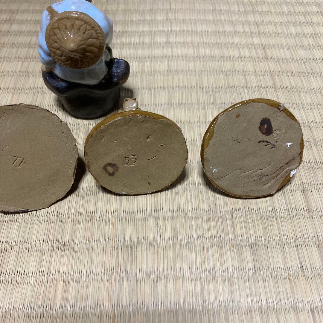 老人　飾り　焼物　外国　釣り　お酒　工芸品　陶芸