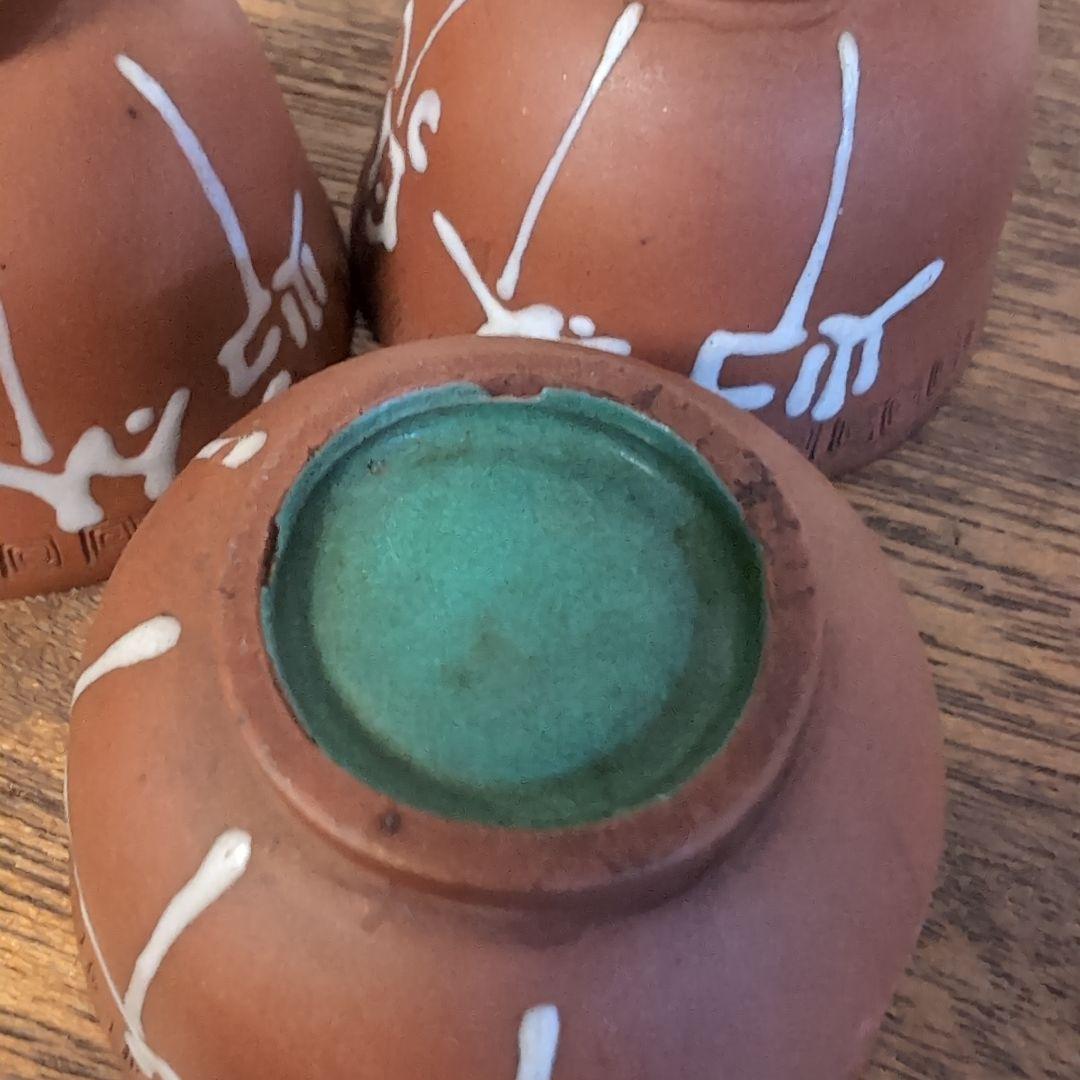 中国古玩　朱泥 盃 3点　煎茶器　骨董　宣興　茶道具　茶器　均窯　古陶磁