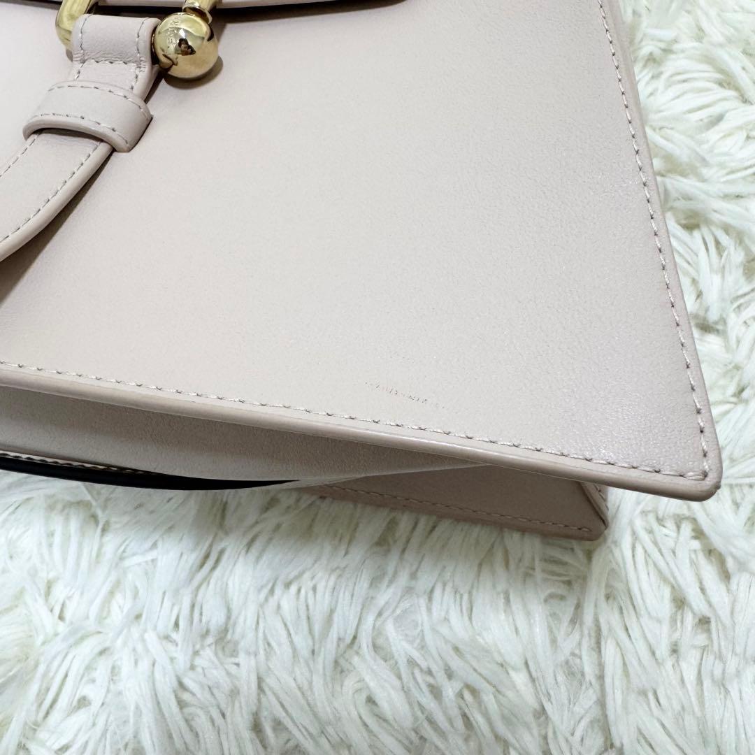 現行 フルラ ヌヴォラ ショルダーバッグ アーチロゴ　レザー ピンクベージュ