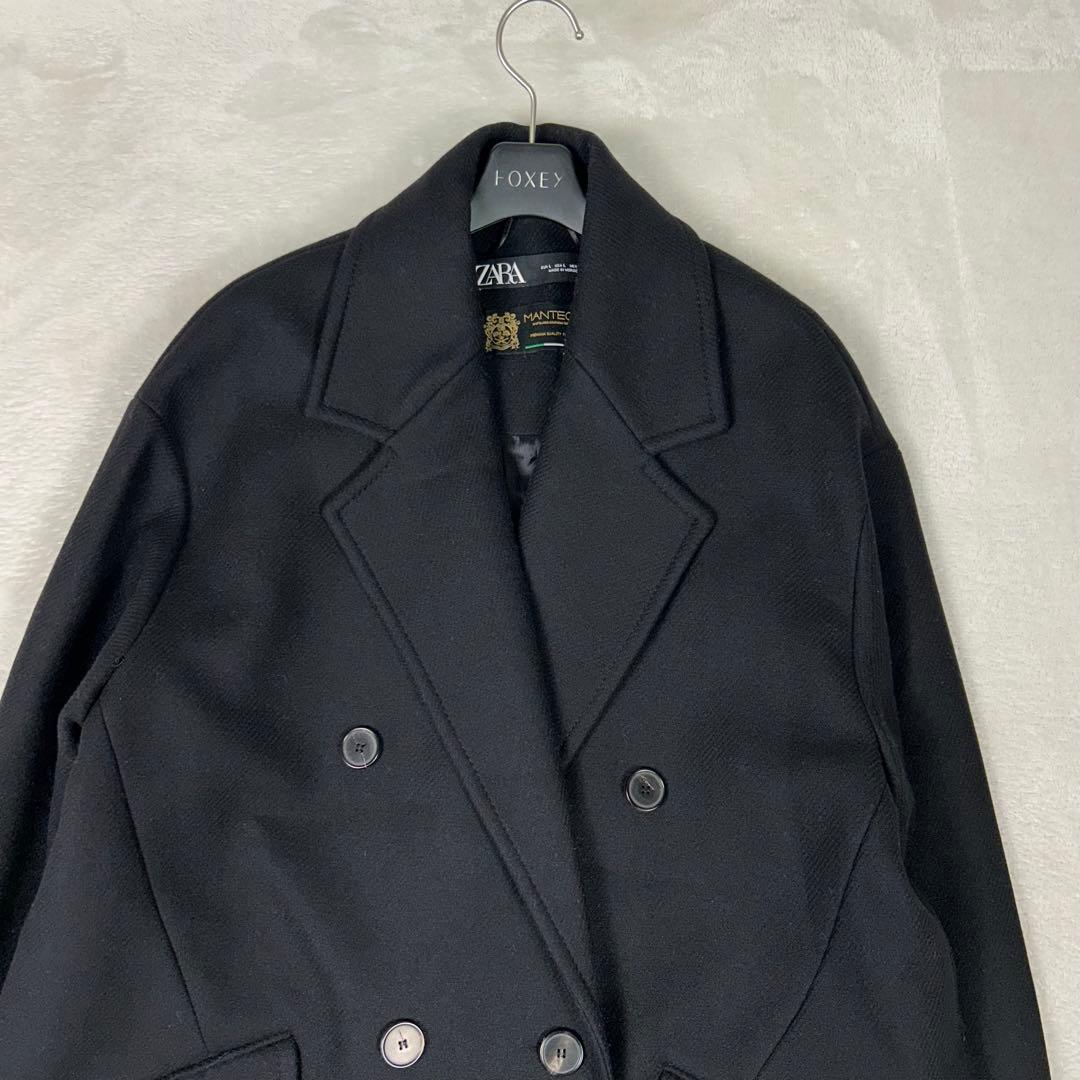 人気モデル♡ZARA MANTECO ダブルチェスターコート ブラック 大きい