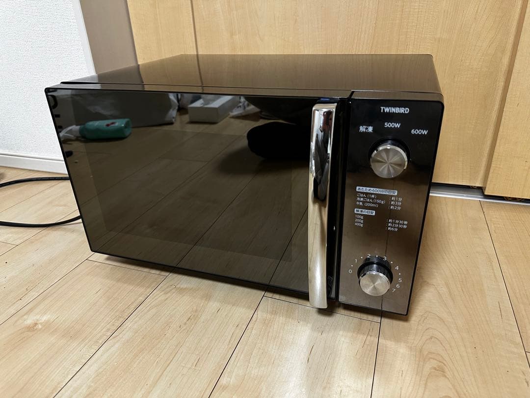 TWINBIRD ミラーガラストップ電子レンジ DR-D278 ブラック