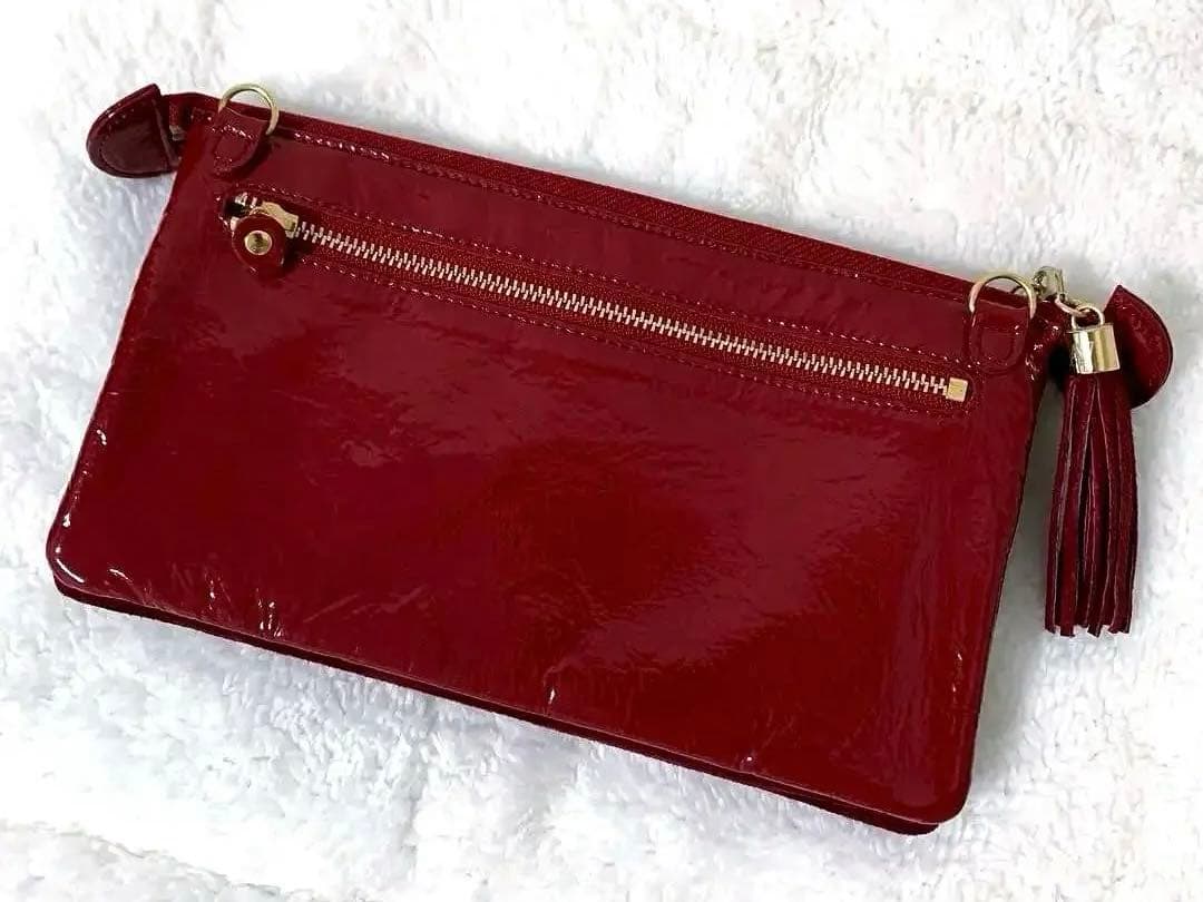 ATAO ブーブー お財布ポシェット ショルダーバッグ エナメル レッド 金