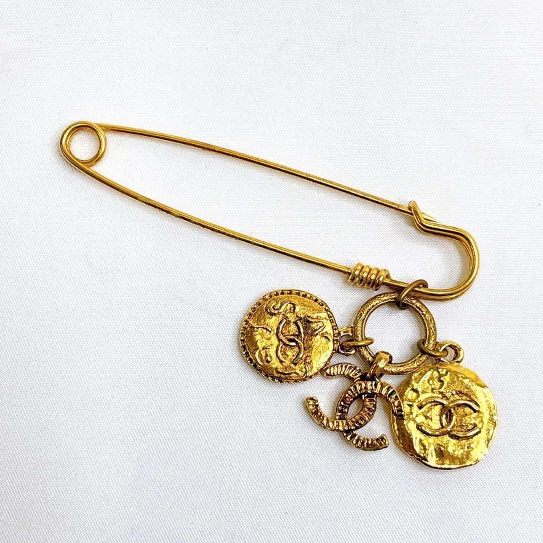 【希少】ヴィンテージ シャネル ブローチ 安全ピン ココマーク チャーム
