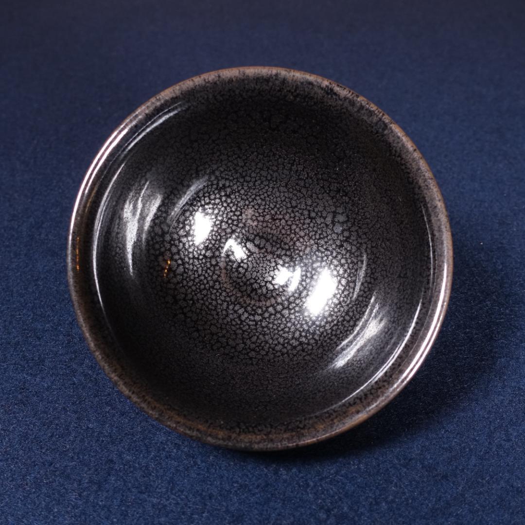 青木龍山 秀逸作 油滴天目 茶碗 共箱 茶道具