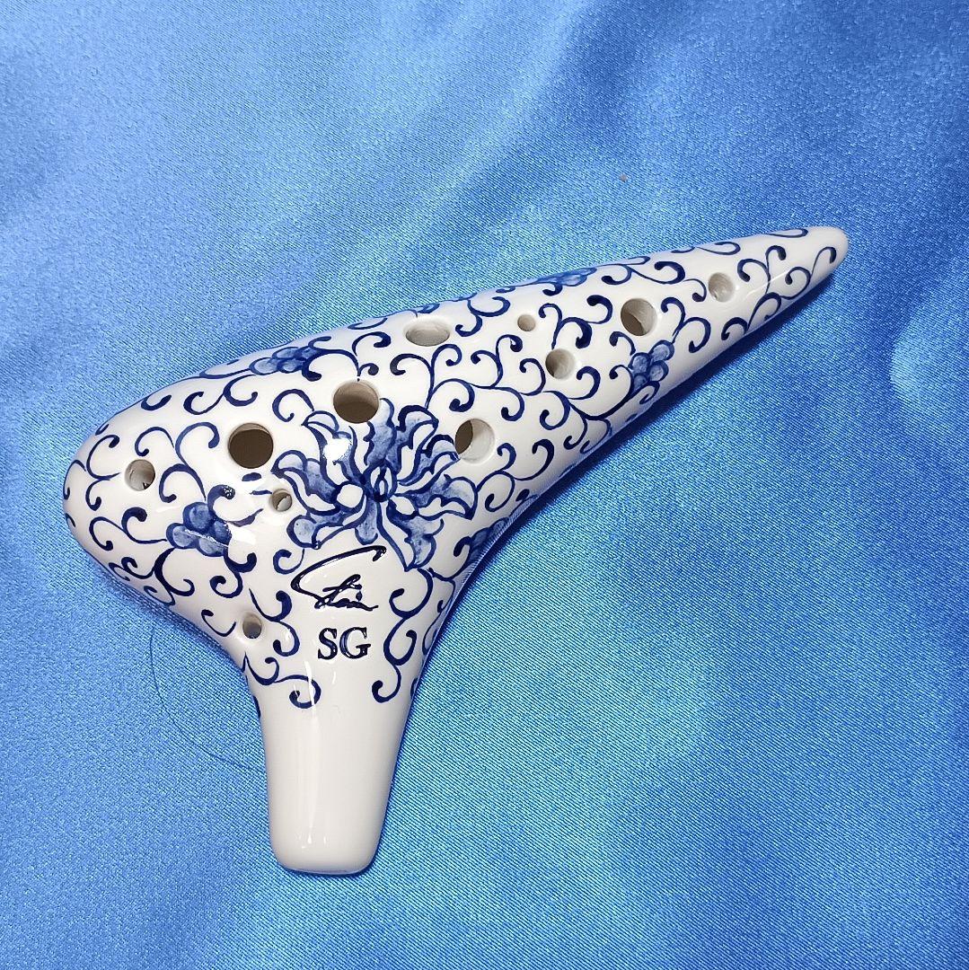 【オカリナ】フォーカリンク手描き白磁青花ソプラノG管