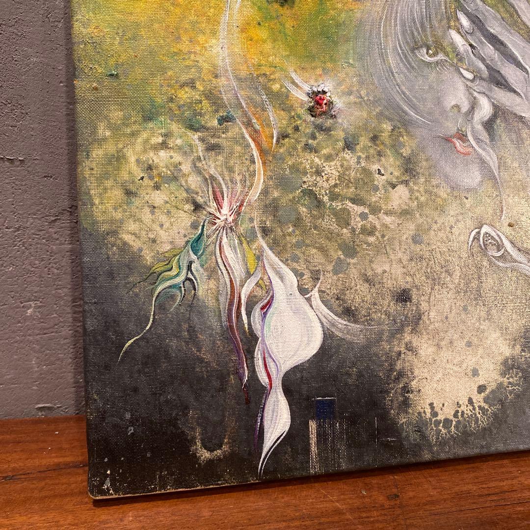 松山幾三郎 『仮面』 油絵 額装品 アート 絵画 原画 油彩 インテリア