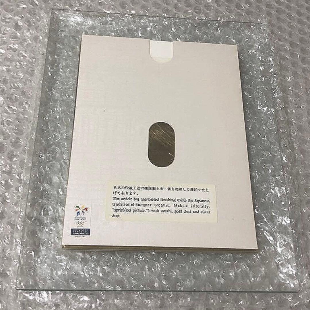 長野オリンピック 公式ライセンス メモリアルプレート 五輪 漆器 蒔絵 黄銅版