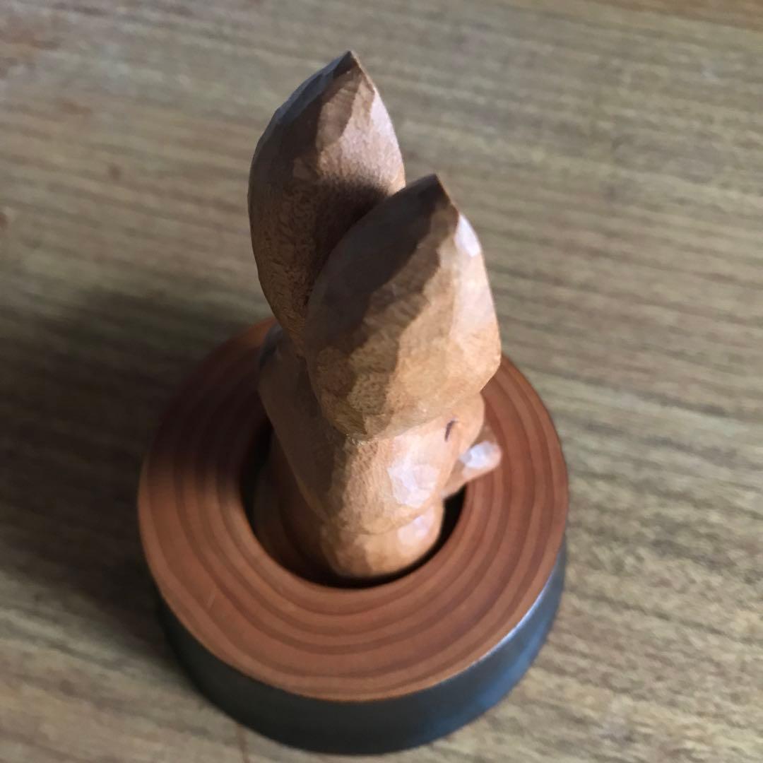 ウサギの木彫り　和歌山　龍神村