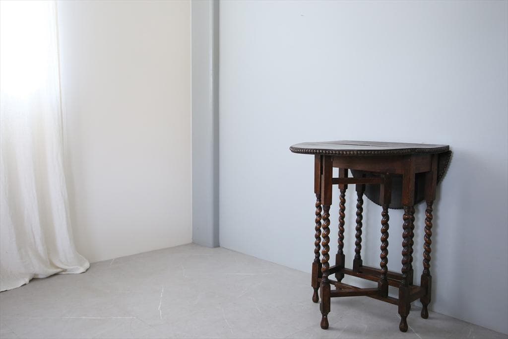 英国アンティーク木製ゲートレッグテーブル/ダイニング机バタフライ(89-211)