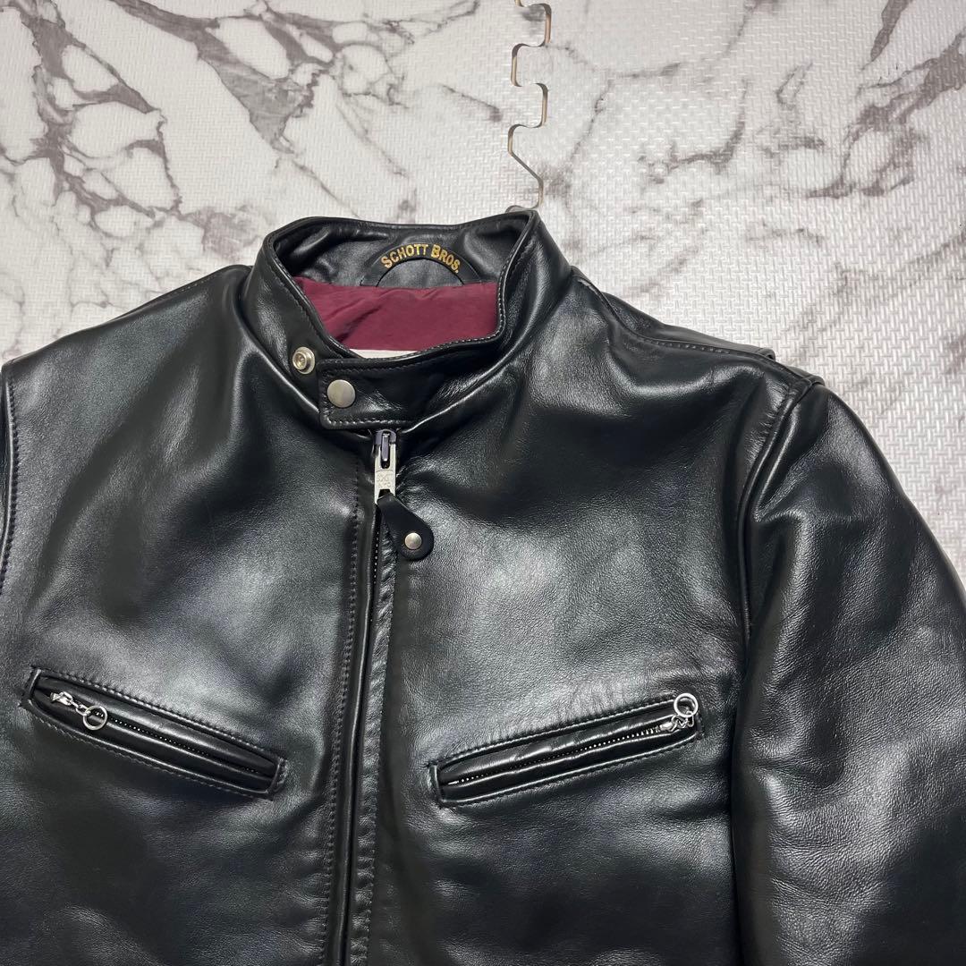 k*9様 極美品✨schott シングルライダース ホースハイド 38 641x