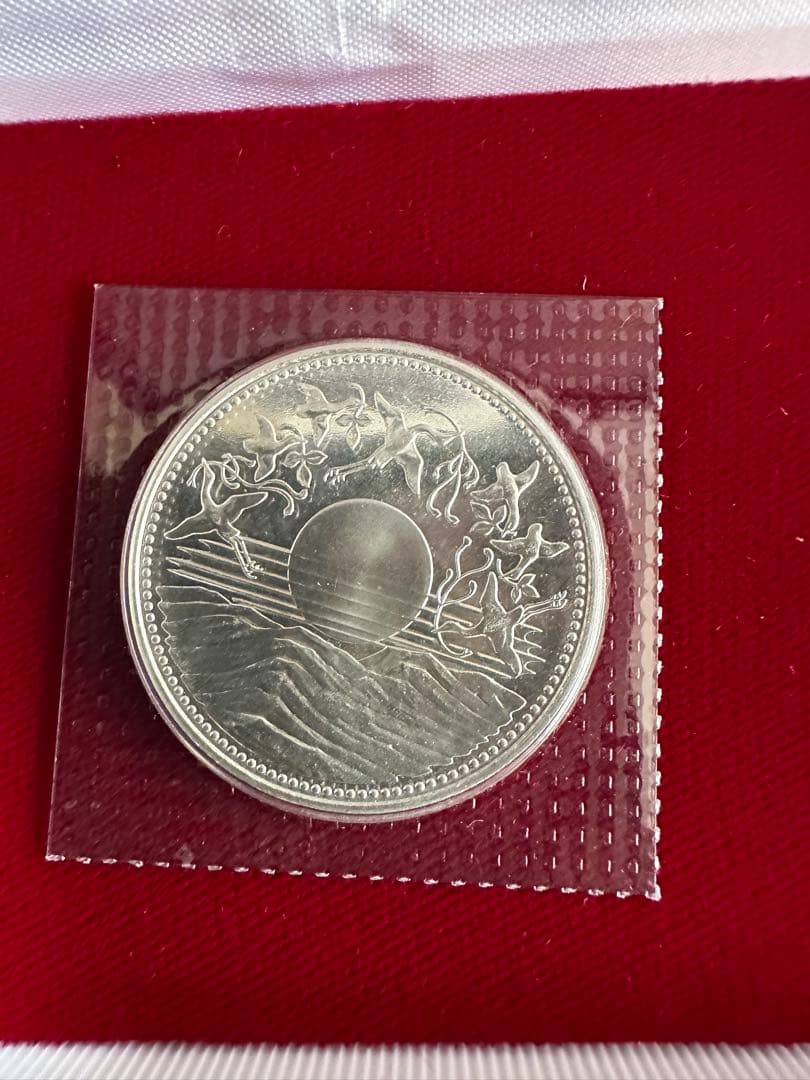 天皇御在位60年記念貨幣 セット 1万円銀貨 五百円白銅貨 10500円 金貨無