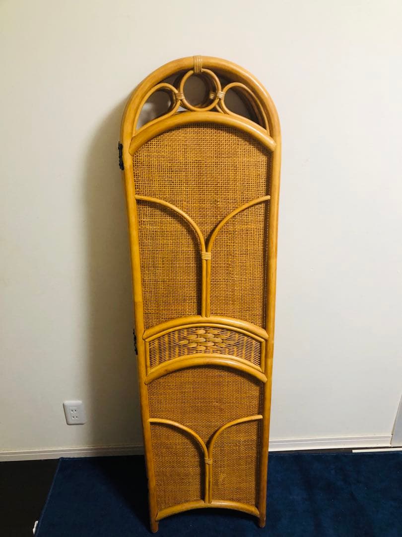 ラタン パーテーション 4枚 衝立 スクリーン 間仕切り