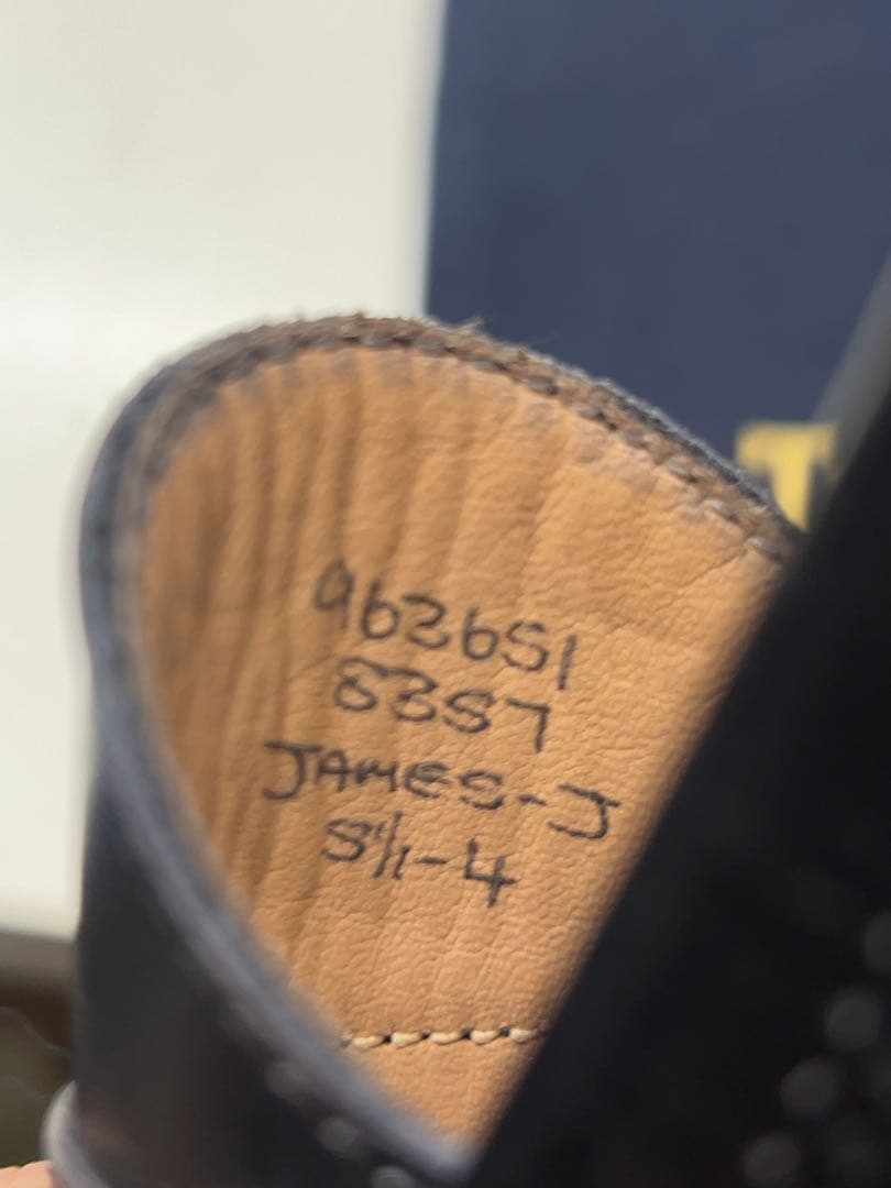 Tricker's James-J ブラック カーフレザー 24.5cm