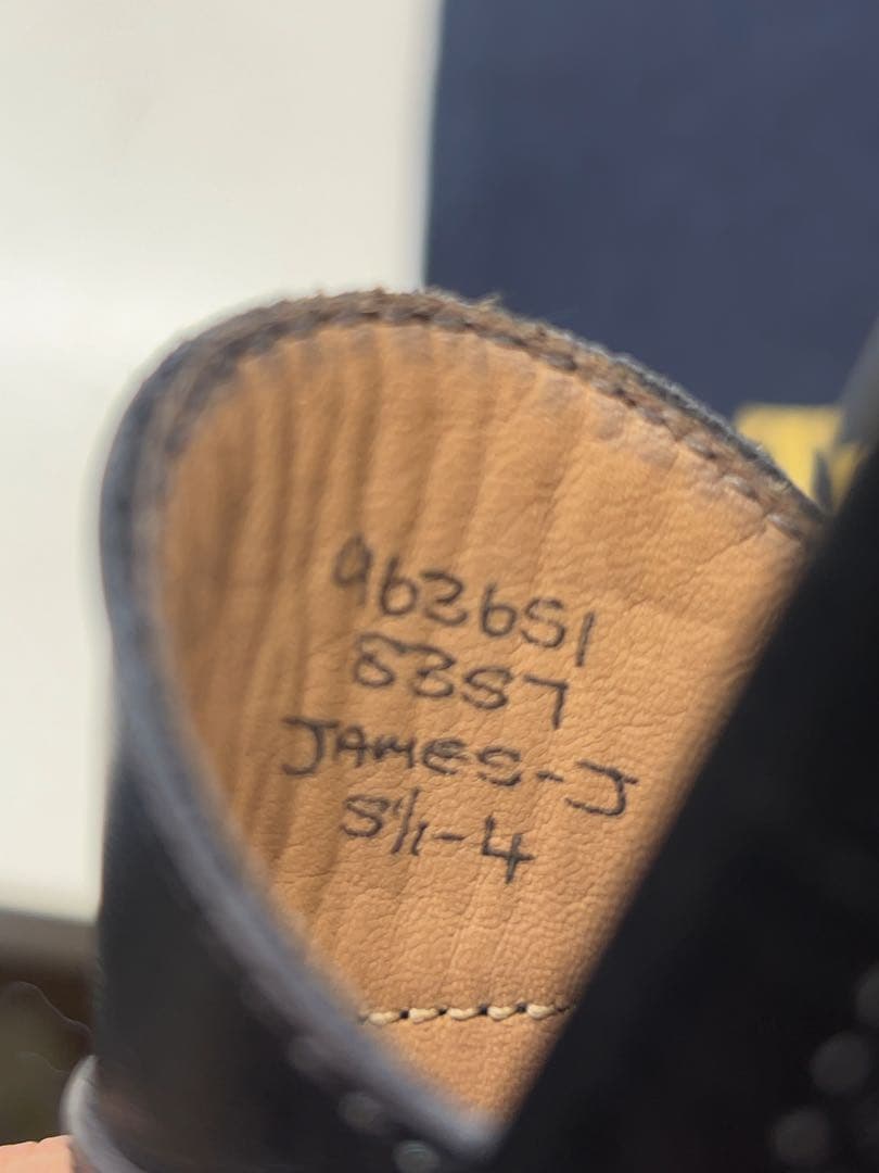 Tricker's James-J ブラック カーフレザー 24.5cm