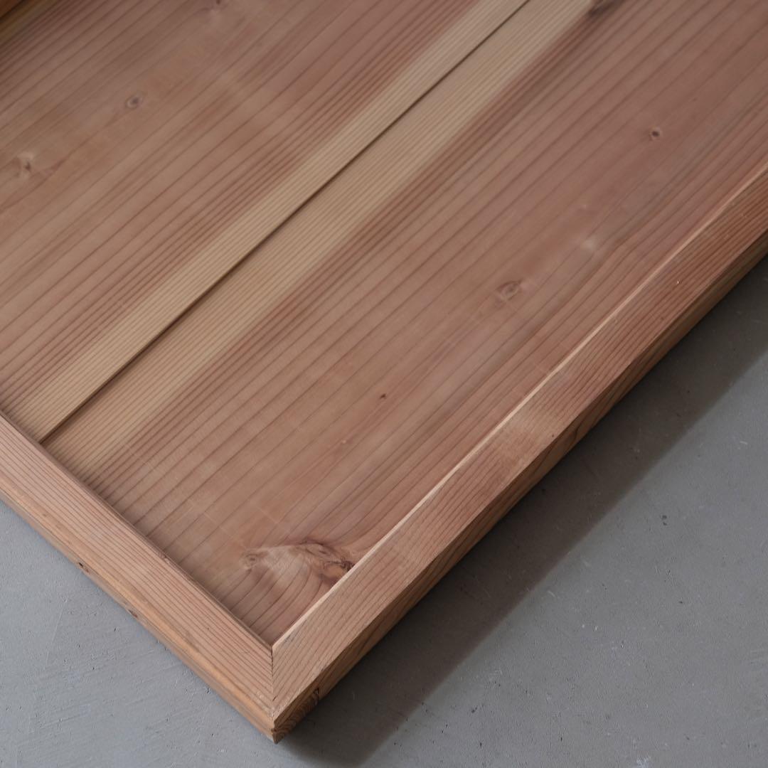 杉材 ガラス付き額　フレーム 額縁 絵画 古道具 ヴィンテージ レトロ