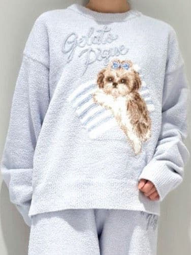 新品タグ付♥️ジェラートピケ シーズージャガードプルオーバー BLU　ラスト1点