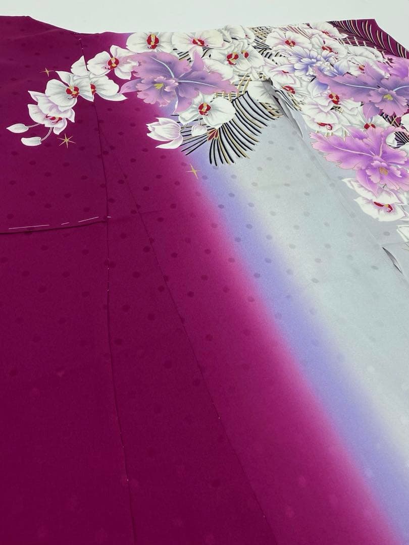 振袖 Luxjewel 仮絵羽 刺繍 金彩 銀彩 正絹 未仕立て品 八掛付き