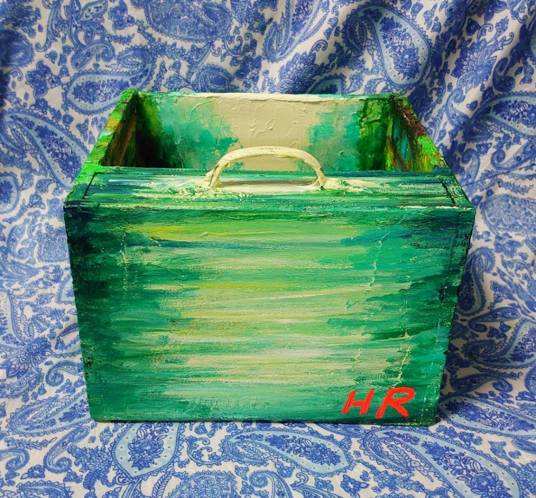 油絵 絵画 森の川ボックス