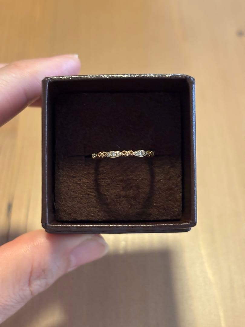 agete リング K10 ダイヤモンド 7号